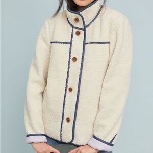 Anthropologie Piped Sherpa Jacket | Women’s Size XS